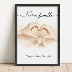 Tableau personnalisé "Les mains de la famille"
