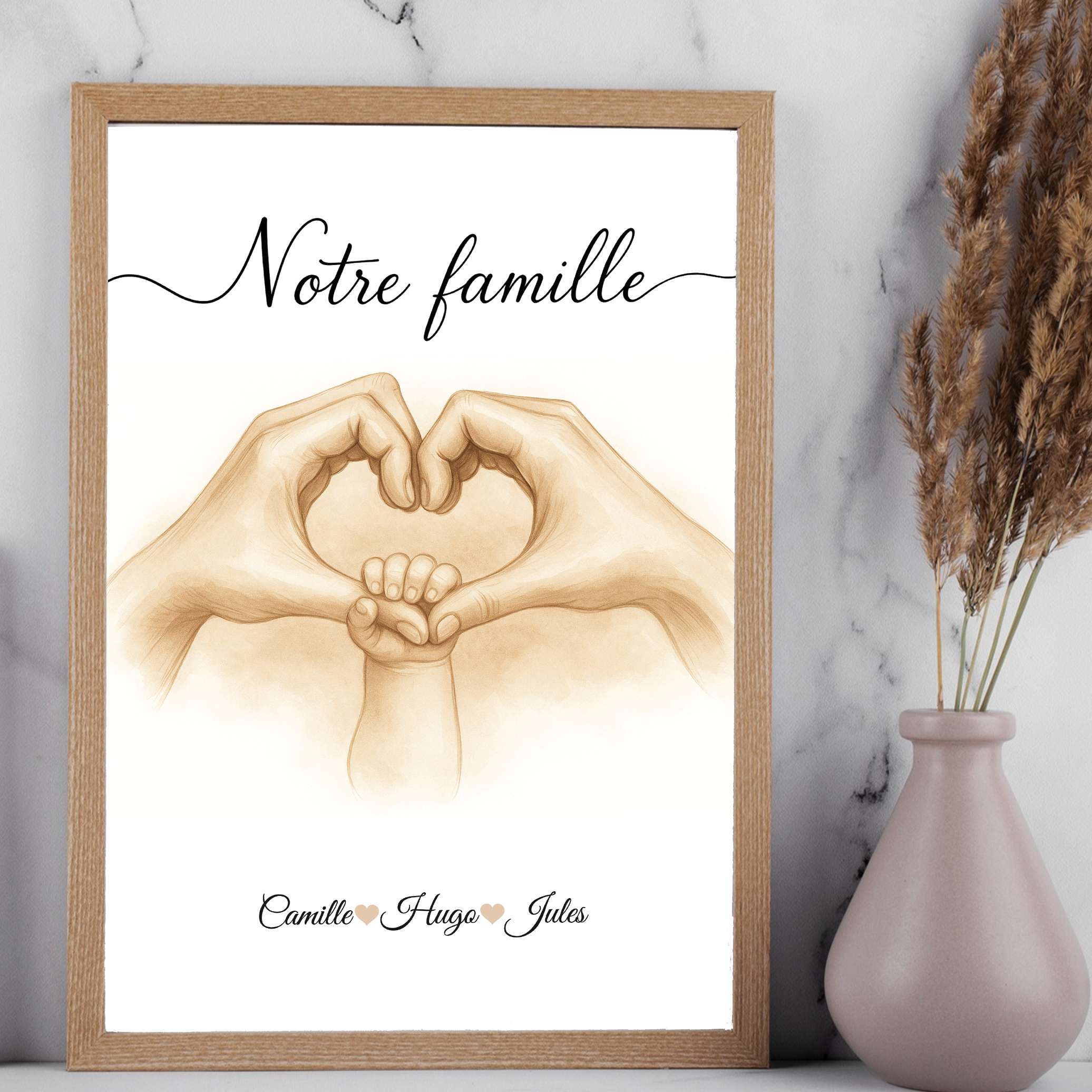 Tableau personnalisé "Les mains de la famille" – Image 3