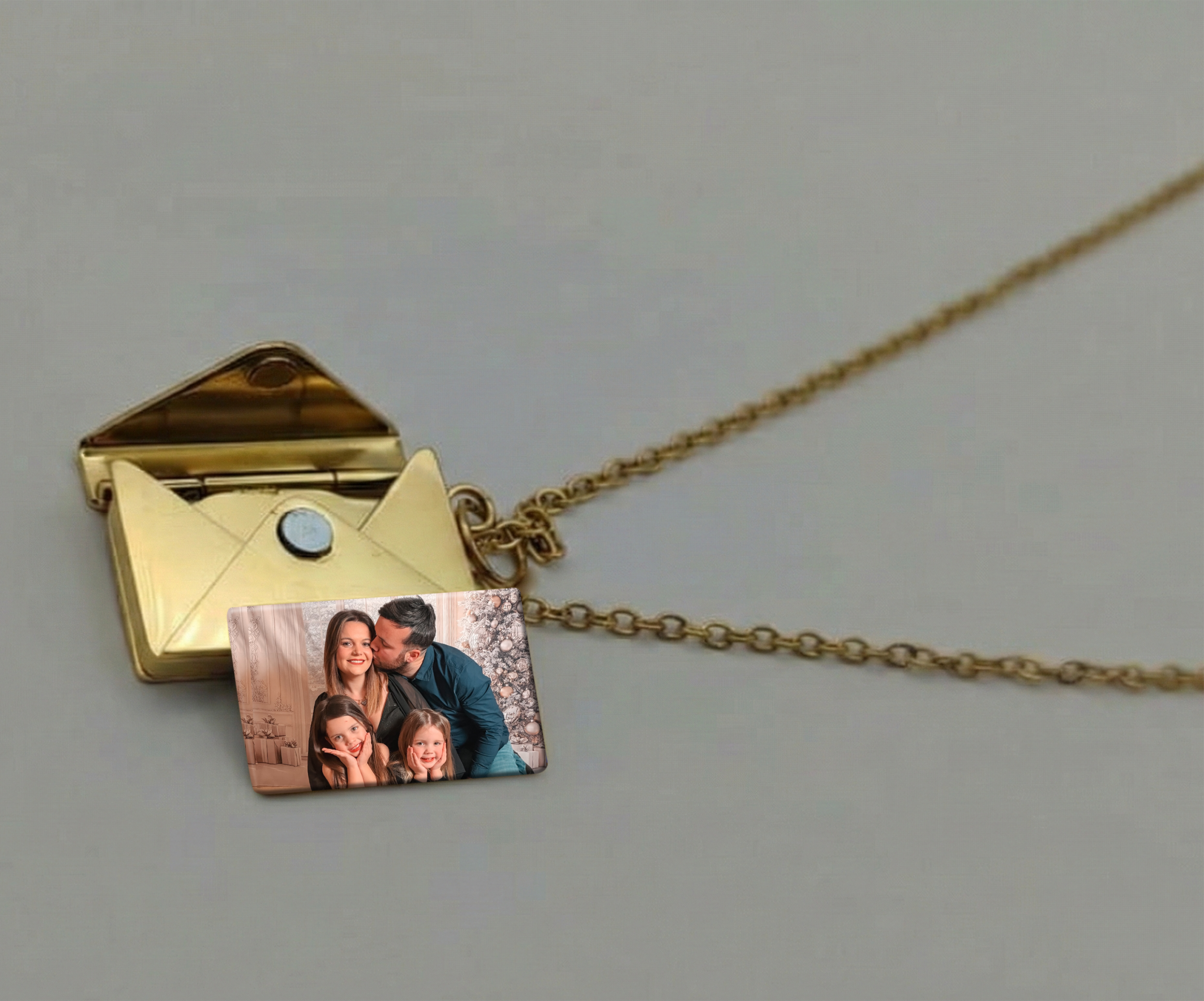 Collier enveloppe personnalisé avec photo en acier inoxydable – Image 2