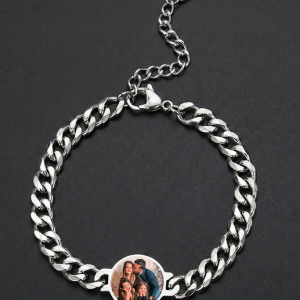 Bracelet personnalisé avec photo en acier inoxydable